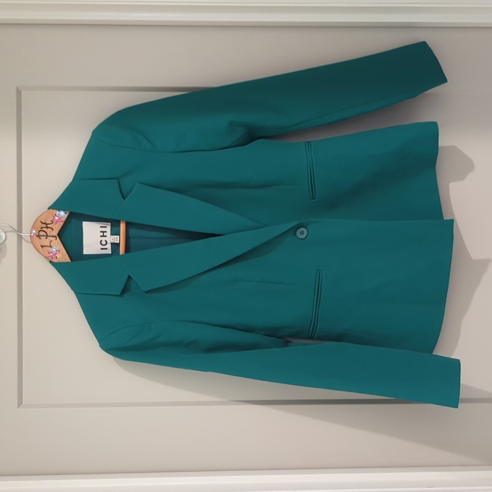 Ichi fitted blazer, cadmium green, size 34 (xs)